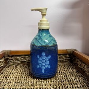 Vintage Studio Art Pottery Turtle Soap Pump Tait Pottery Signed Vermont Handmade
